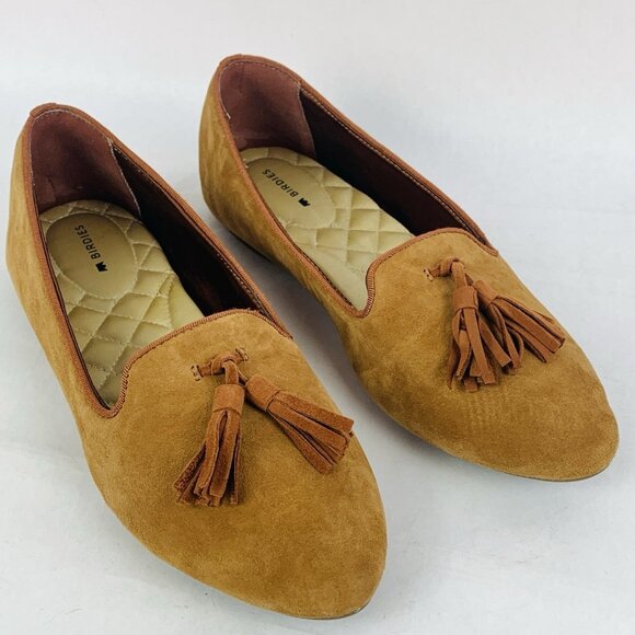 Birdies Brown Suede Tassel Loafers Slip On Flats Shoes Size 8 Comfort Driving - Picture 1 of 12